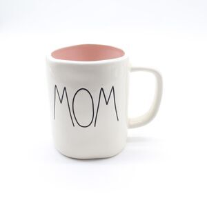 Rae Dunn Mug "MOM" Coffee Mug Tea Mug Pink White